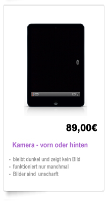 iPad Mini Reparatur Berlin, iPad Mini reparieren lassen Berlin Kamera